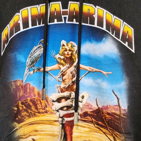 Arima Sweatshirt Hoodie Desert Crucifix Front Back Sleeve Graphic size Small - Picture 5 of 15